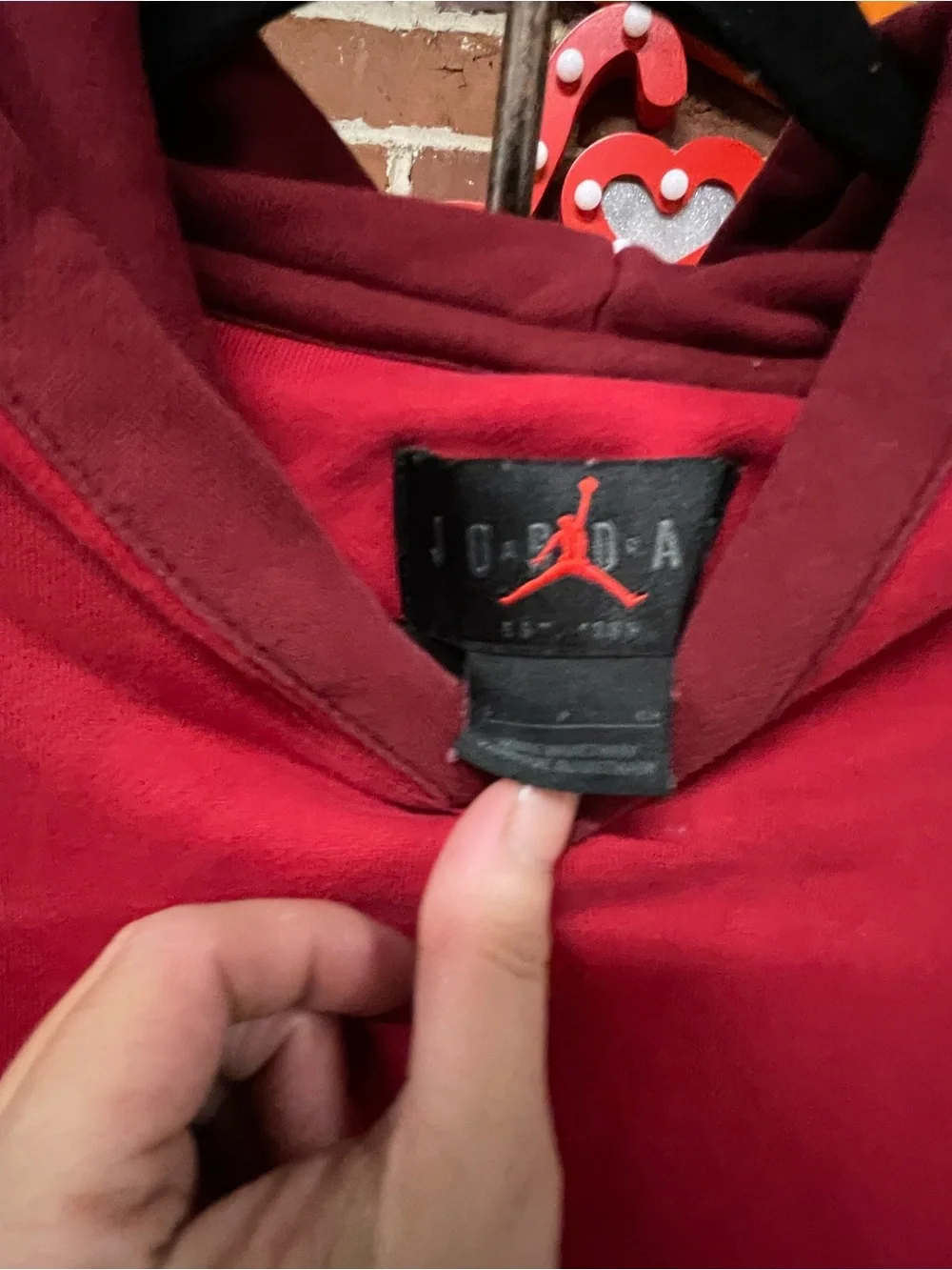 Nike Jordan Men's Fleece Pullover Red HoodieSize